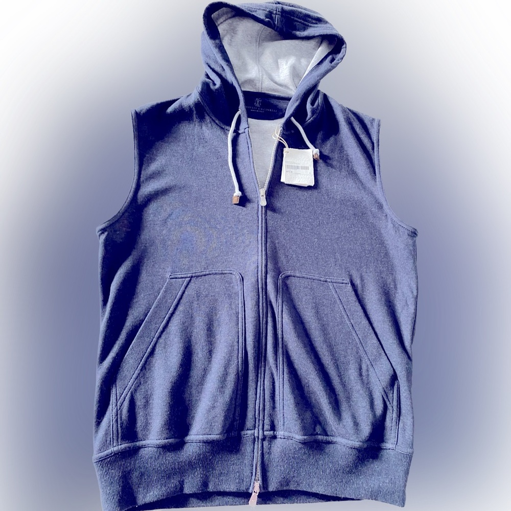 Brunello Cucinelli Double Cotton Hooded Vest